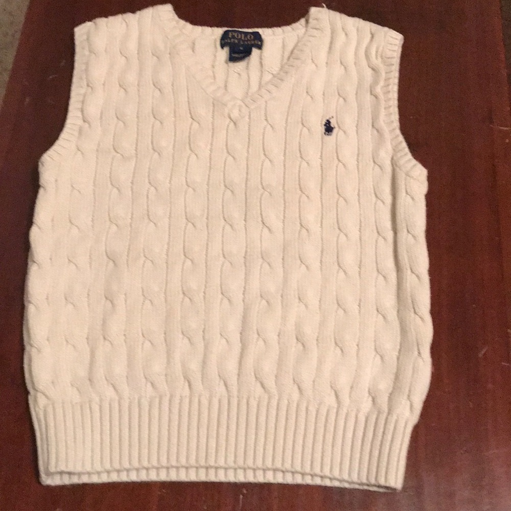Polo Vest Size 6 Soft Cotton Cream